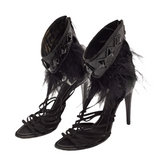 New Dior Black feather sandals